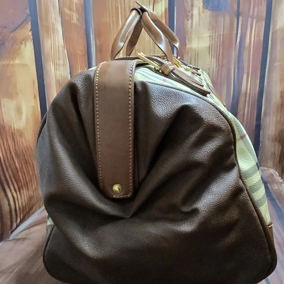 Burberry Haymarket Gentleman Doctor Style Boston Travel  Bag-Vintage EUC-COA - Picture 5 of 16